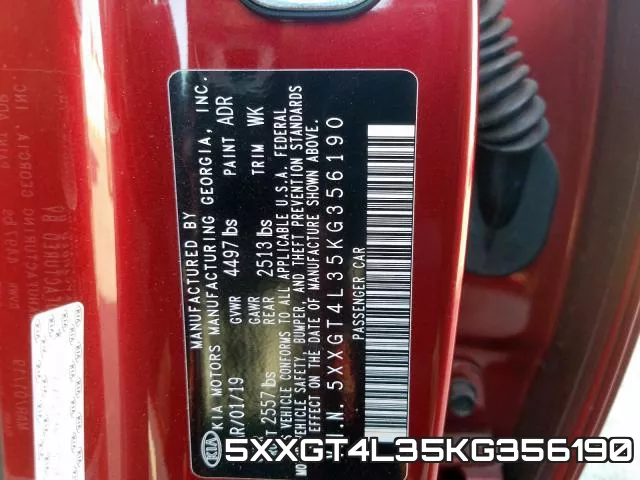 5XXGT4L35KG356190 фото 2