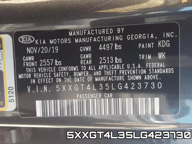 5XXGT4L35LG423730 фото 2