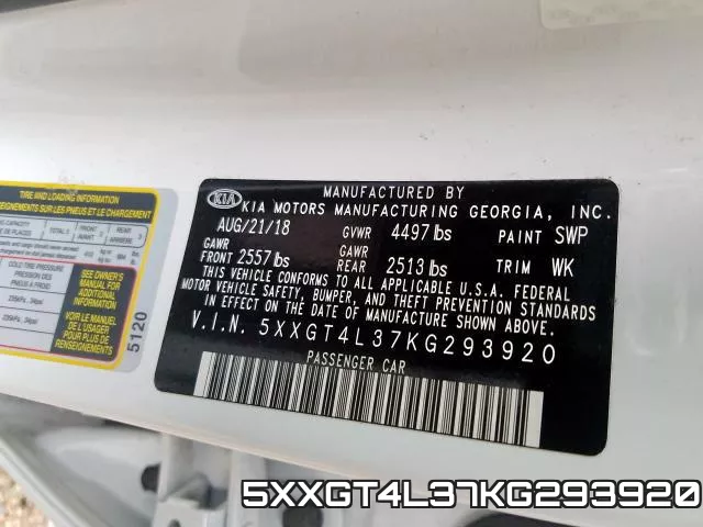 5XXGT4L37KG293920 фото 2
