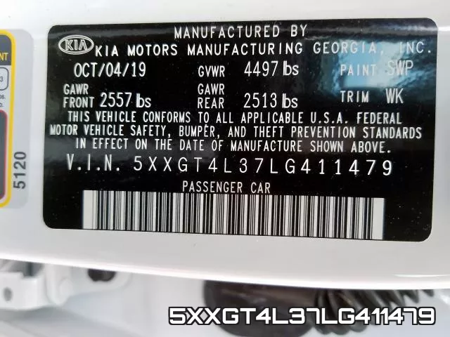 5XXGT4L37LG411479 фото 2