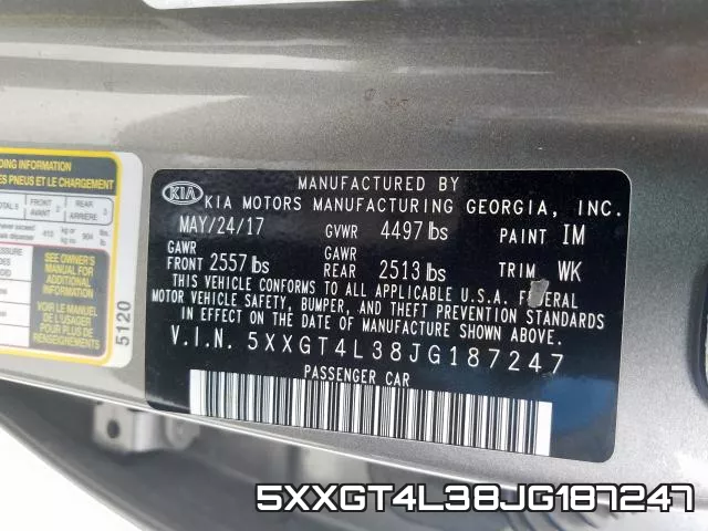 5XXGT4L38JG187247 фото 2