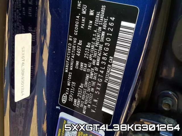 5XXGT4L38KG301264 фото 2