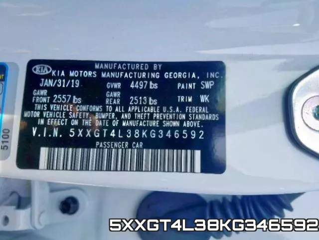 5XXGT4L38KG346592 фото 2