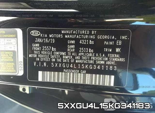 5XXGU4L15KG341183 фото 10