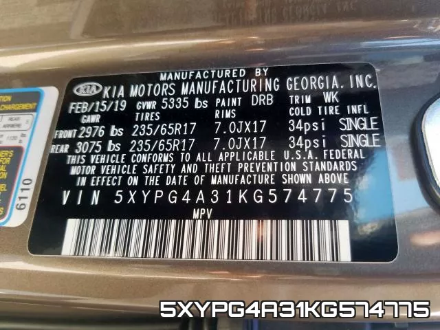 5XYPG4A31KG574775 фото 2