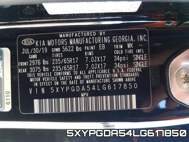 5XYPGDA54LG617850 фото 2