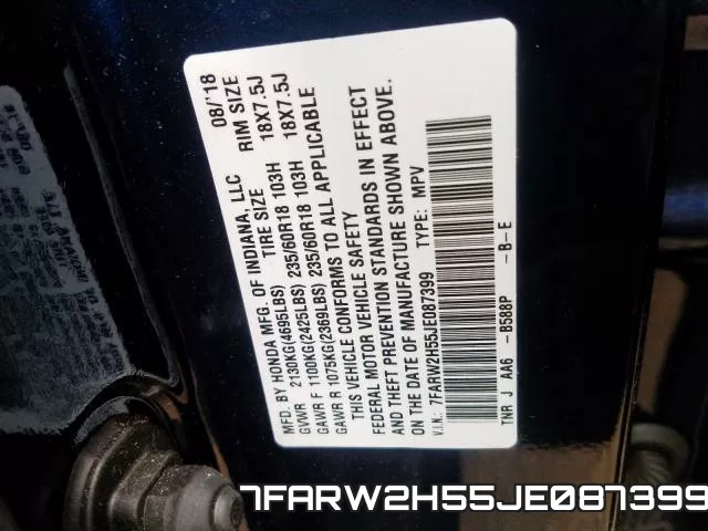 7FARW2H55JE087399 фото 2