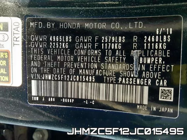 JHMZC5F12JC015495 фото 2