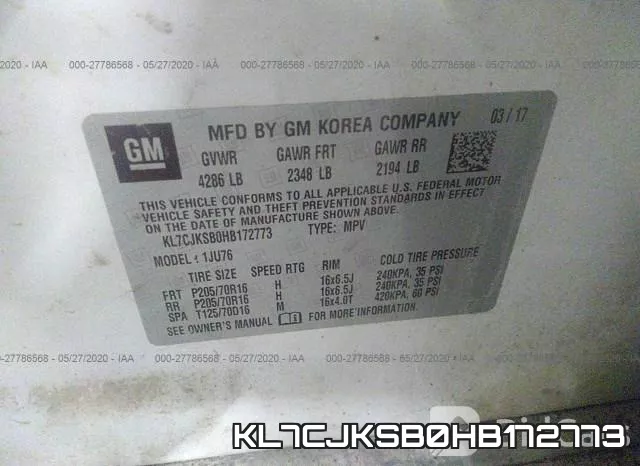 KL7CJKSB0HB172773 фото 10