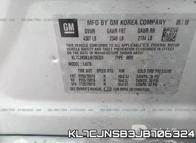 KL7CJNSB3JB706324 фото 10