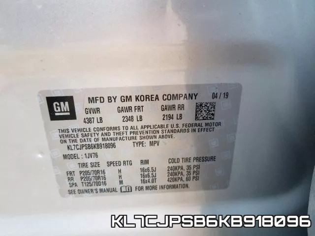 KL7CJPSB6KB918096 фото 2