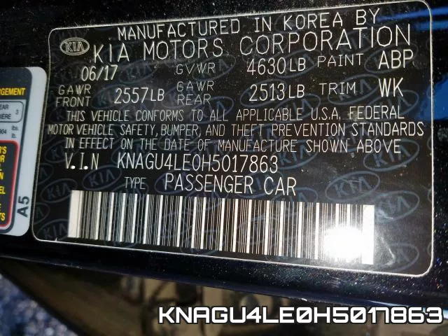 KNAGU4LE0H5017863 фото 2