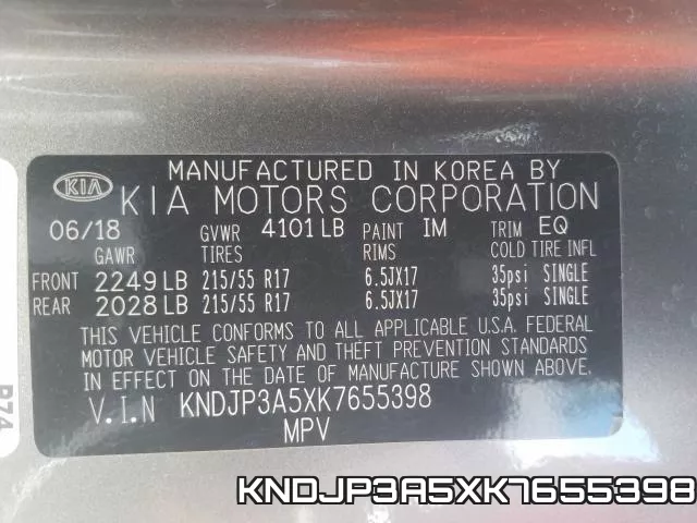 KNDJP3A5XK7655398 фото 2