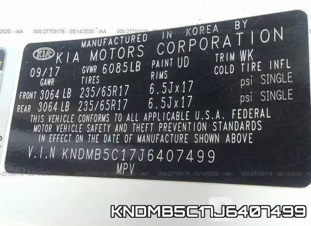 KNDMB5C17J6407499 фото 10