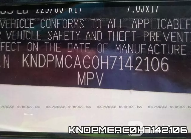 KNDPMCAC0H7142106 фото 10