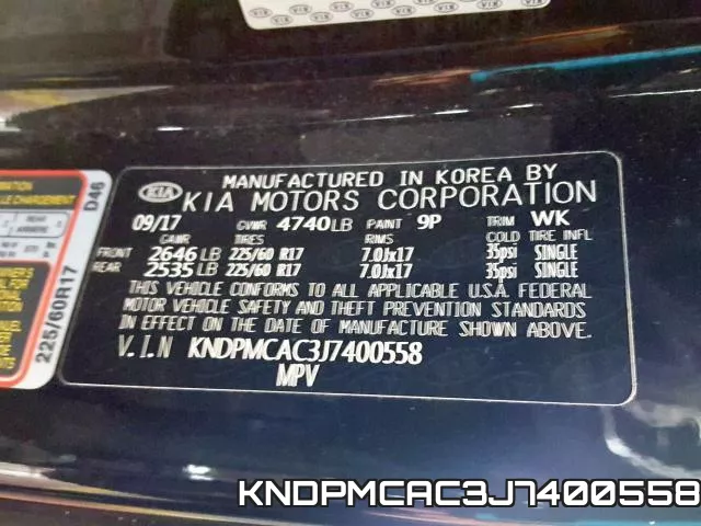 KNDPMCAC3J7400558 фото 2