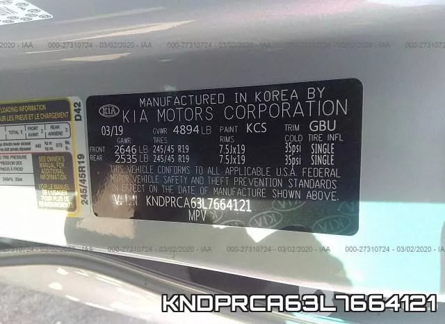 KNDPRCA63L7664121 фото 10