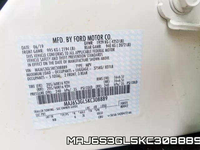 MAJ6S3GL5KC308889 фото 2