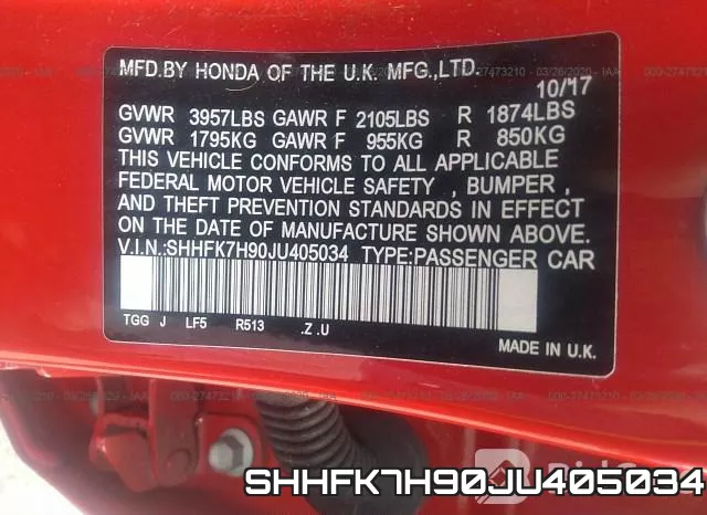 SHHFK7H90JU405034 фото 10