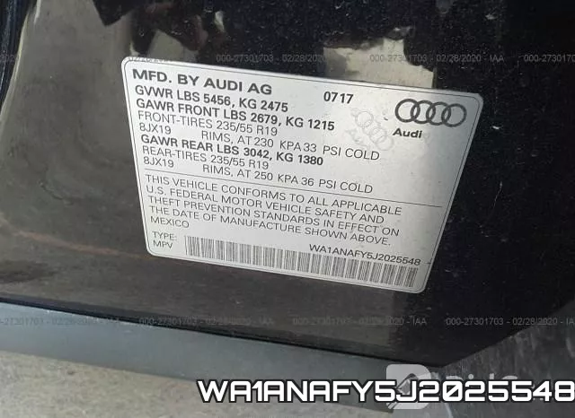 WA1ANAFY5J2025548 фото 10