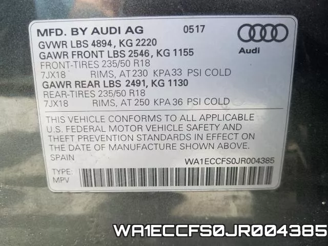 WA1ECCFS0JR004385 фото 2