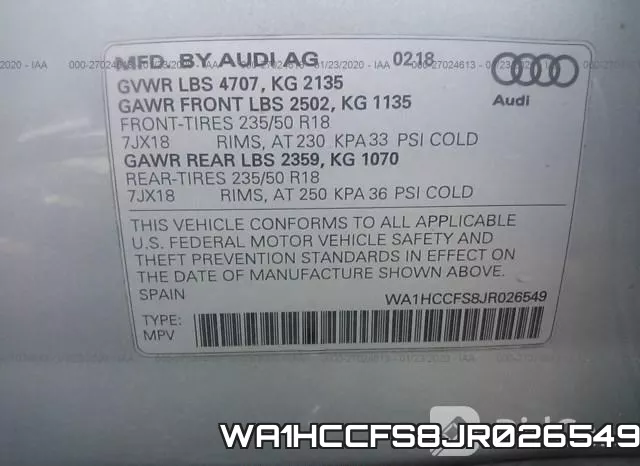 WA1HCCFS8JR026549 фото 10