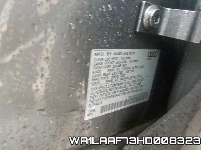 WA1LAAF73HD008323 фото 2