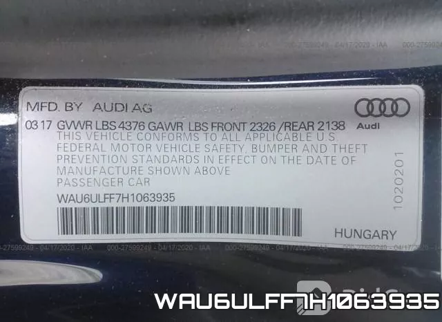 WAU6ULFF7H1063935 фото 10