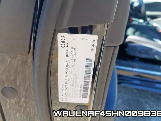 WAULNAF45HN009836 фото 2