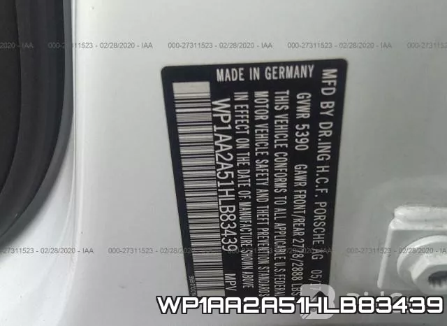 WP1AA2A51HLB83439 фото 10