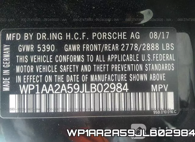 WP1AA2A59JLB02984 фото 10
