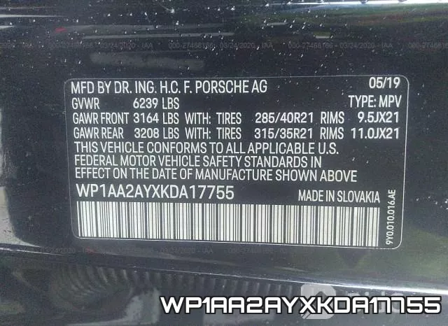 WP1AA2AYXKDA17755 фото 10