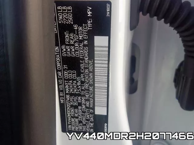 YV440MDR2H2077466 фото 2