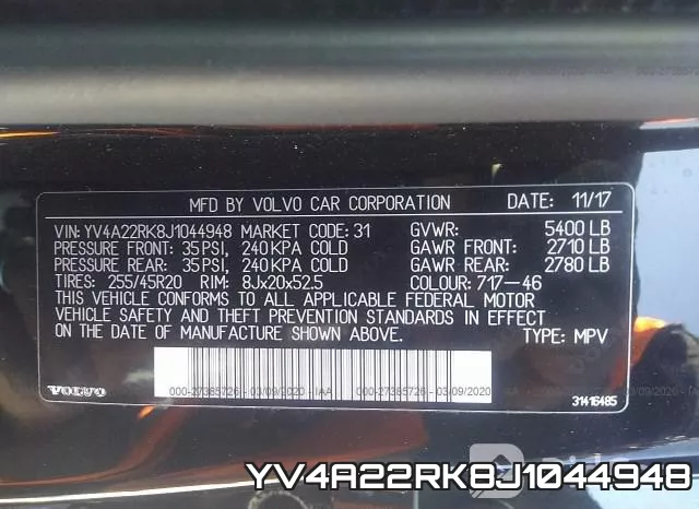 YV4A22RK8J1044948 фото 10