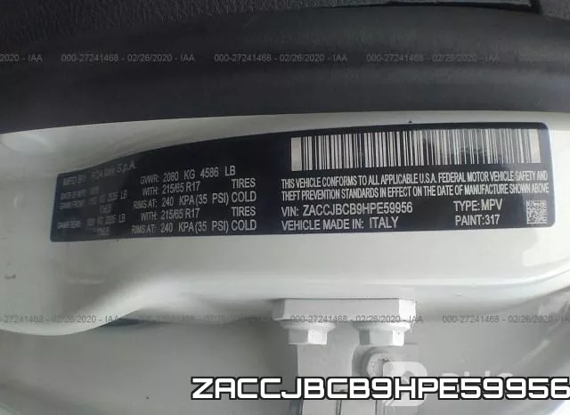 ZACCJBCB9HPE59956 фото 10