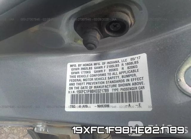 19XFC1F98HE021789 фото 10