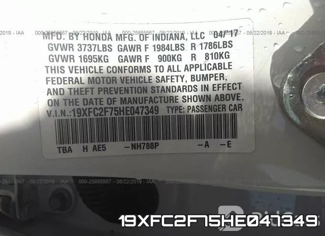 19XFC2F75HE047349 фото 10