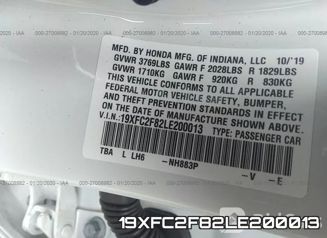 19XFC2F82LE200013 фото 10