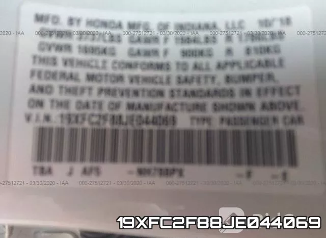 19XFC2F88JE044069 фото 10