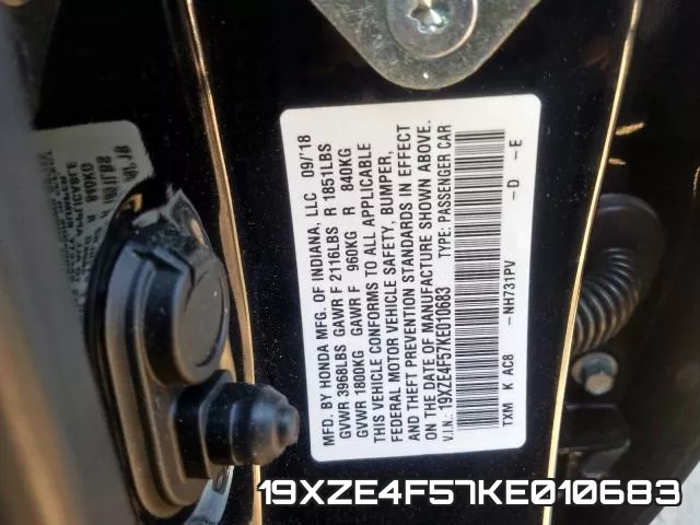 19XZE4F57KE010683 фото 2