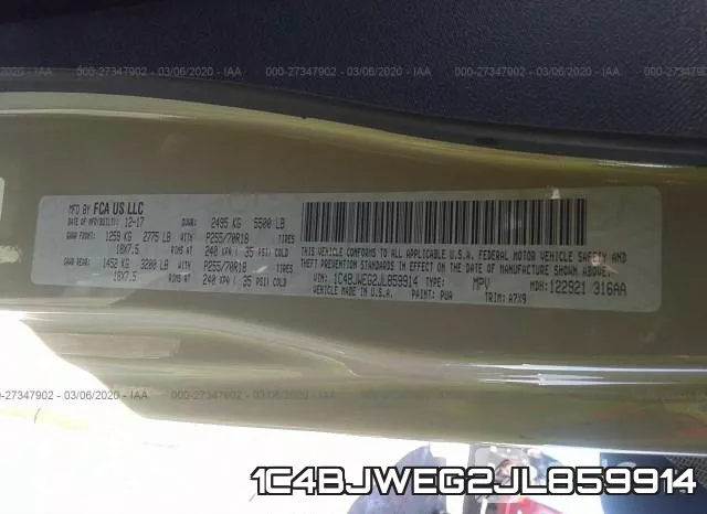 1C4BJWEG2JL859914 фото 10
