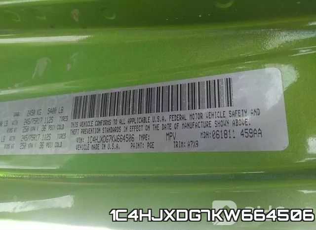 1C4HJXDG7KW664506 фото 10