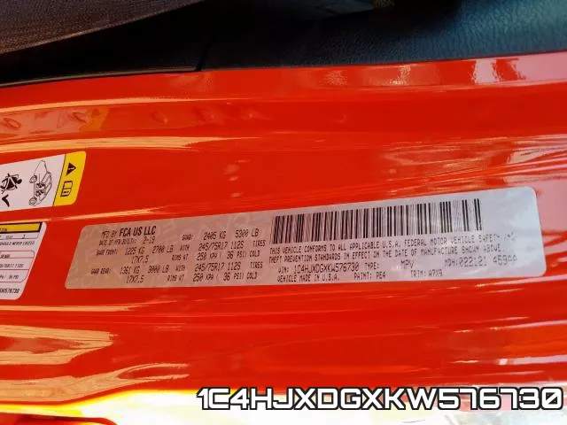 1C4HJXDGXKW576730 фото 2