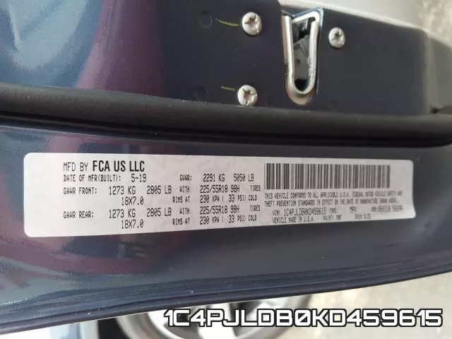 1C4PJLDB0KD459615 фото 2