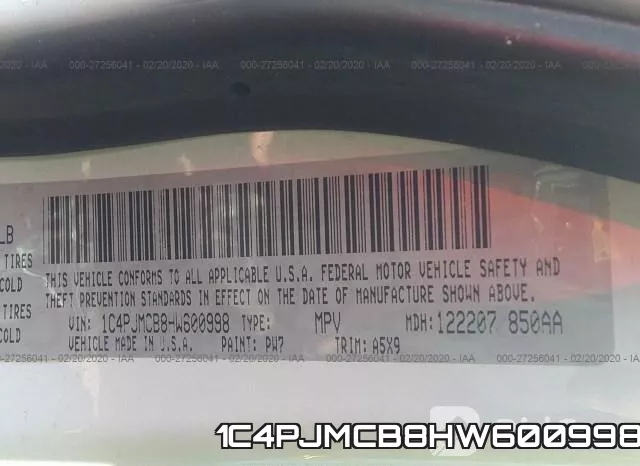1C4PJMCB8HW600998 фото 10