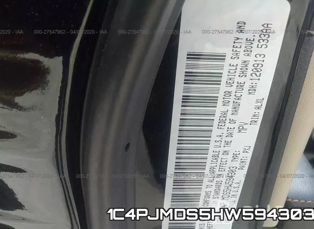 1C4PJMDS5HW594303 фото 10