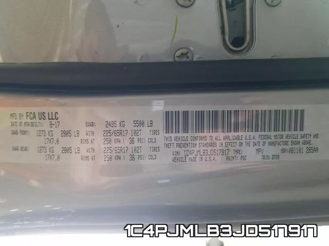 1C4PJMLB3JD517917 фото 2