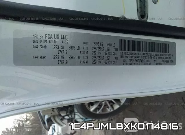 1C4PJMLBXKD174816 фото 10