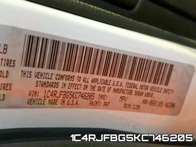 1C4RJFBG5KC746205 фото 2