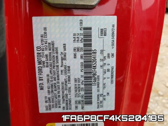 1FA6P8CF4K5204185 фото 2